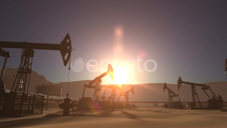 Sunrise Over Oil Field with Pumpjacks and Pipeline Videohive 21773620 Motion Graphics Image 6