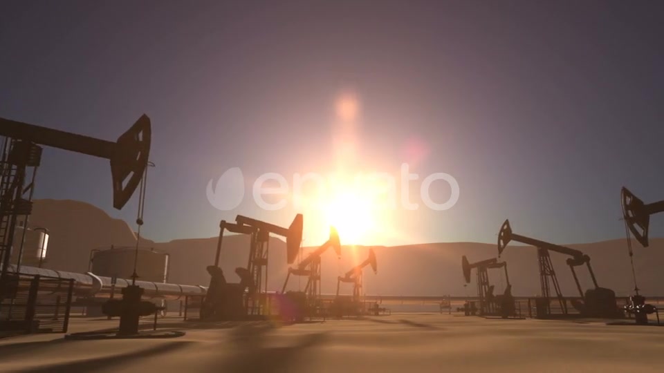 Sunrise Over Oil Field with Pumpjacks and Pipeline Videohive 21773620 Motion Graphics Image 7