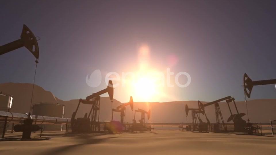 Sunrise Over Oil Field with Pumpjacks and Pipeline Videohive 21773620 Motion Graphics Image 8