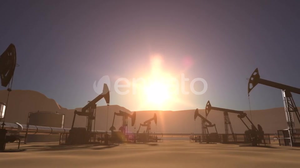 Sunrise Over Oil Field with Pumpjacks and Pipeline Videohive 21773620 Motion Graphics Image 9