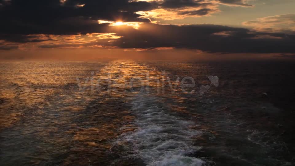 Sunset And Wake Of A Ship  Videohive 6081743 Stock Footage Image 1