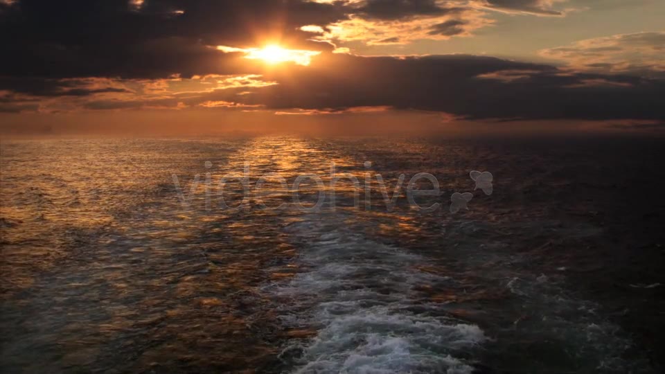 Sunset And Wake Of A Ship  Videohive 6081743 Stock Footage Image 2