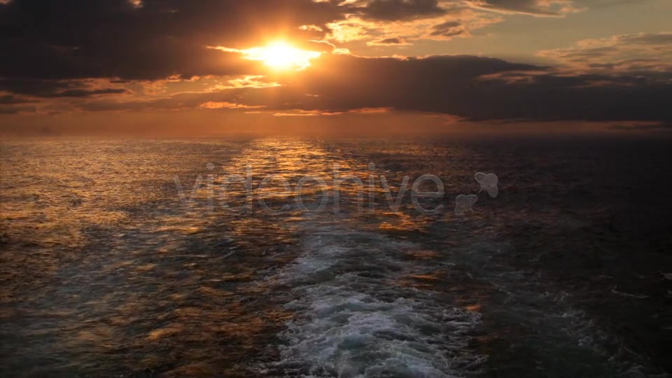 Sunset And Wake Of A Ship  Videohive 6081743 Stock Footage Image 3
