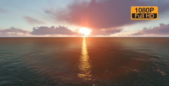 Sunset Ocean and Horizon Clouds - Download 19240996 Videohive