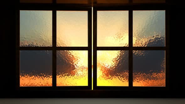 Sunset View From the Opened Window - 23265158 Download Videohive