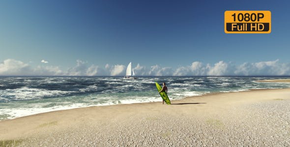 Surfing man and beach - Videohive Download 19285998