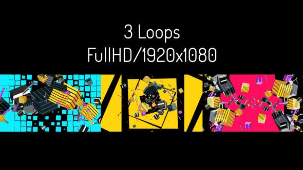 Swirling Cubics 3 in 1 VJ Pack - Videohive 9563924 Download