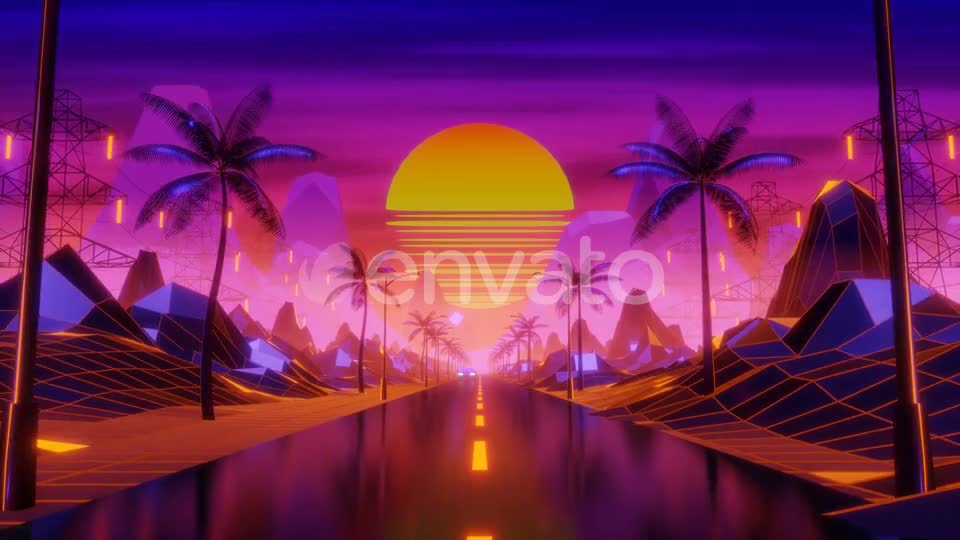 Synthwave background Videohive 24770802 Motion Graphics Image 1