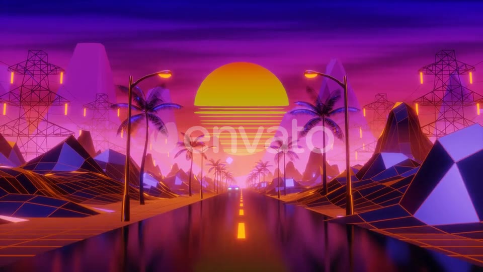 Synthwave background Videohive 24770802 Motion Graphics Image 2