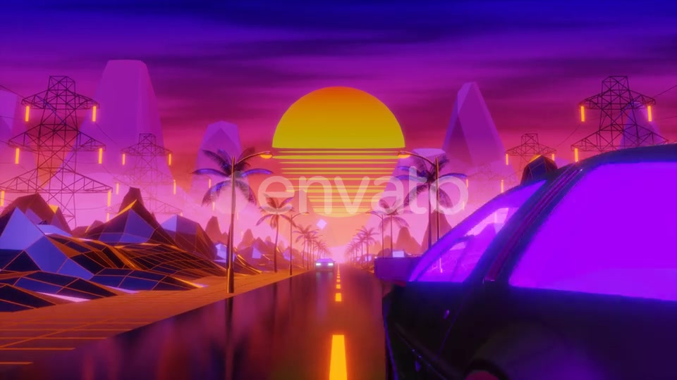 Synthwave background Videohive 24770802 Motion Graphics Image 3