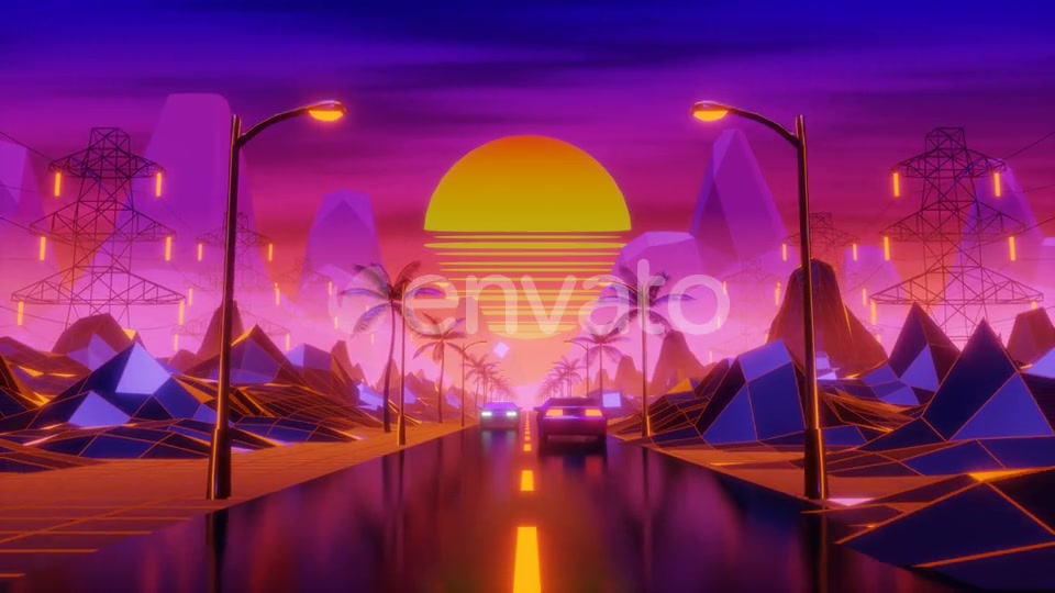 Synthwave background Videohive 24770802 Motion Graphics Image 4