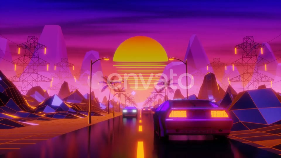 Synthwave background Videohive 24770802 Motion Graphics Image 5