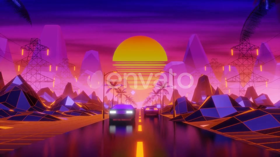 Synthwave background Videohive 24770802 Motion Graphics Image 6