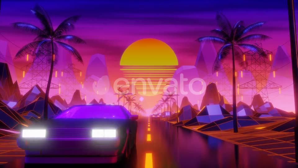 Synthwave background Videohive 24770802 Motion Graphics Image 7