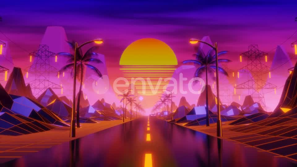 Synthwave background Videohive 24770802 Motion Graphics Image 8
