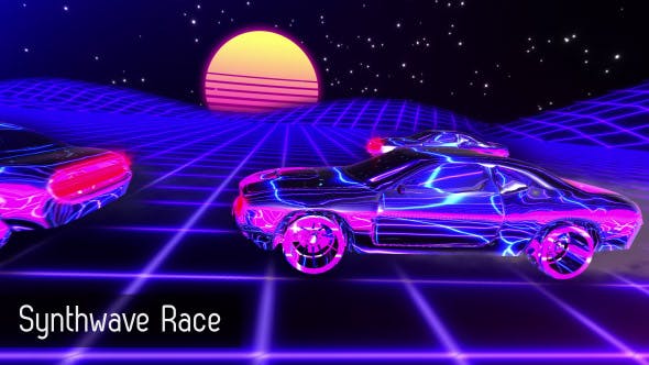 Synthwave Race Retrofuturistic Background - Download Videohive 20430263