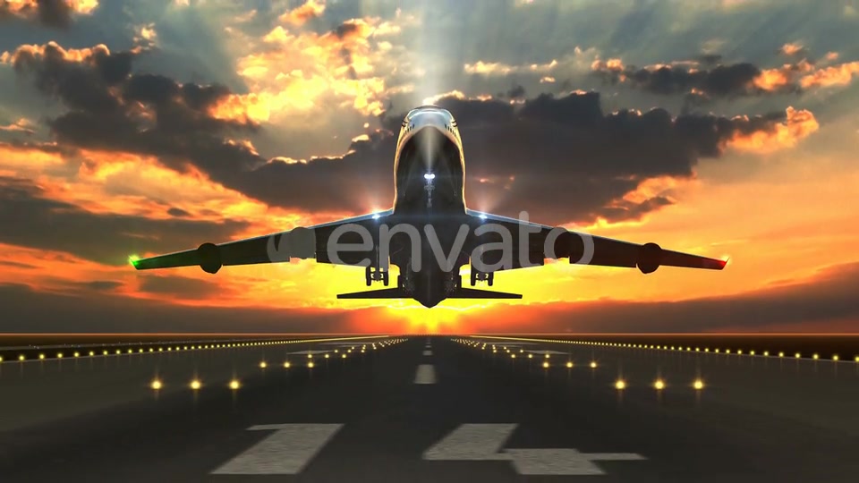 Taking off Airplane Front Camera View Videohive 23202386 Motion Graphics Image 6