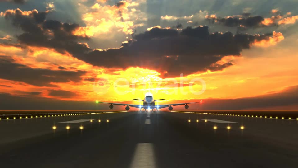 Taking Off Airplane Front View Videohive 23202361 Motion Graphics Image 1