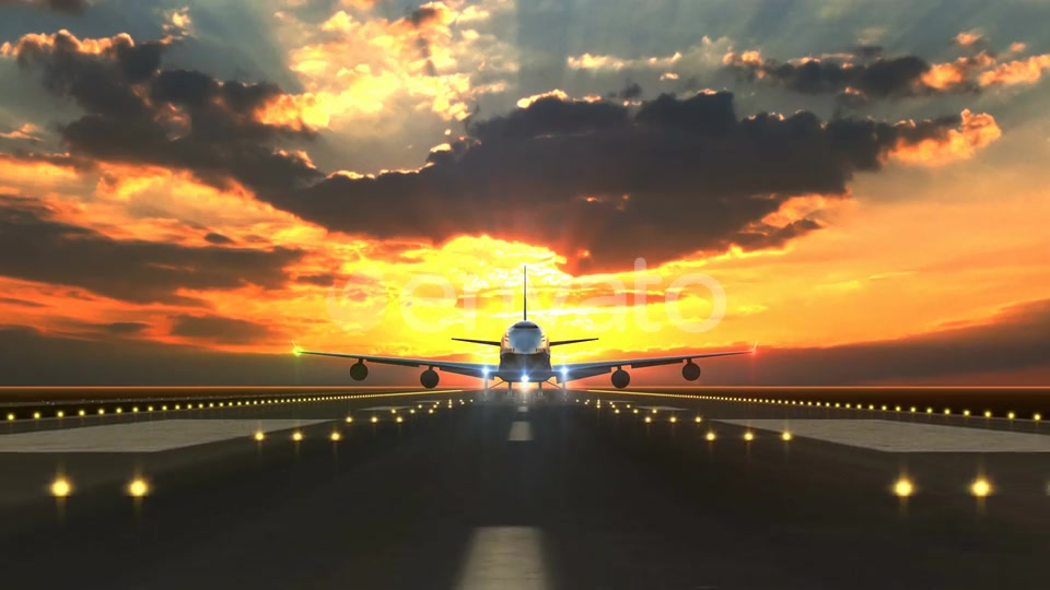 Taking Off Airplane Front View Videohive 23202361 Motion Graphics Image 3