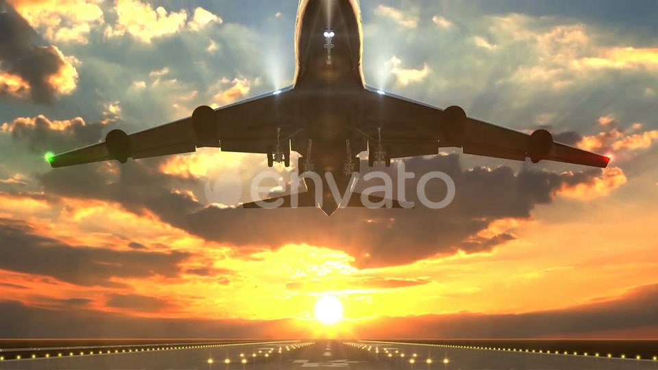 Taking Off Airplane Front View Videohive 23202361 Motion Graphics Image 7