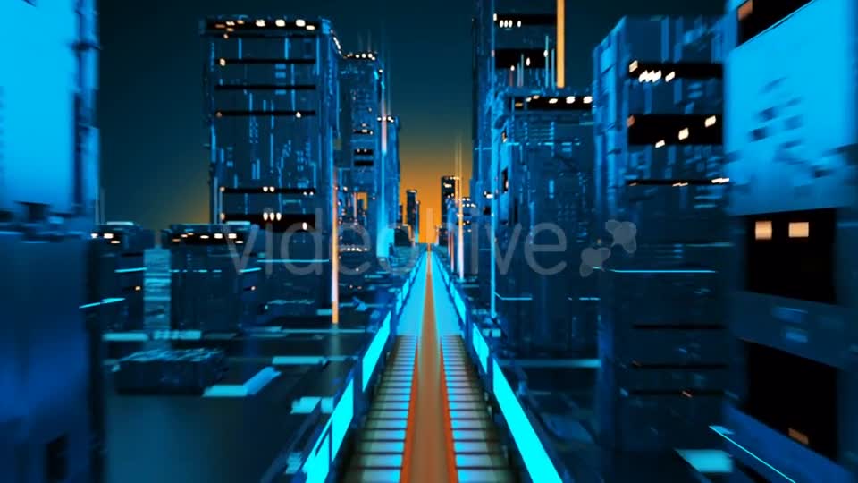 Technology City of the Future Virtual Metropolis Aerial Flight in Cyber Space Videohive 21245001 Motion Graphics Image 8