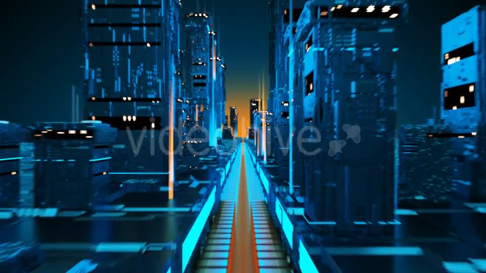 Technology City of the Future Virtual Metropolis Aerial Flight in Cyber Space Videohive 21245001 Motion Graphics Image 9