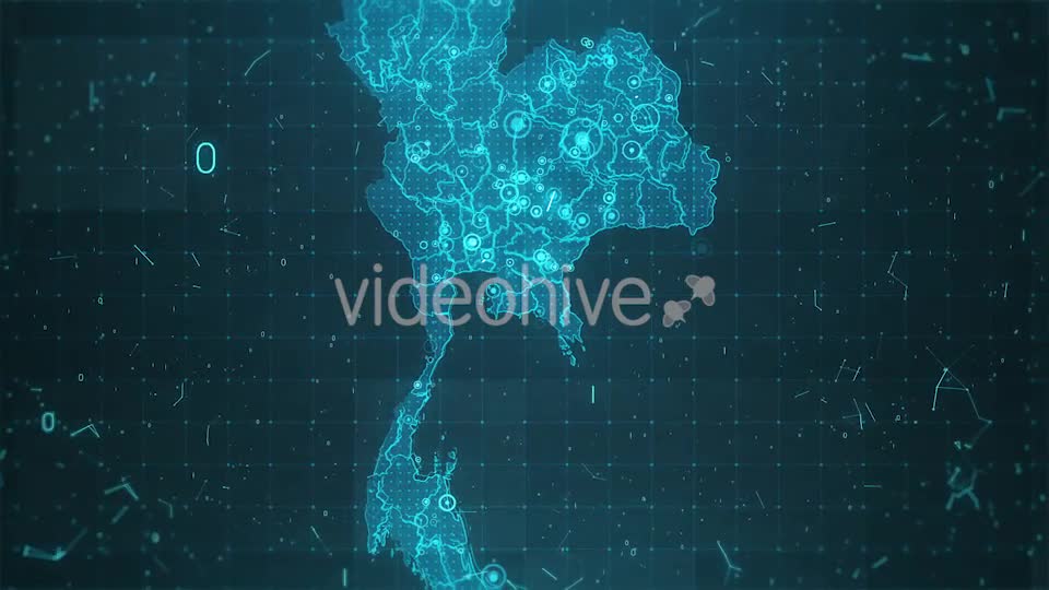 Thailand Map Background Cities Connections HD Videohive 19597677 Motion Graphics Image 1