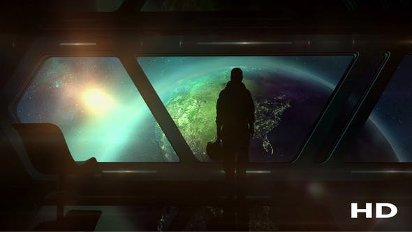 The Astronaut In The Ship Flies To Earth - Videohive Download 22458483