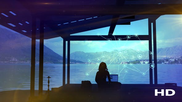 The Blogger Gets A Lot Of Likes, Infographics And A Beautiful View Of The Lake - 22314927 Download Videohive