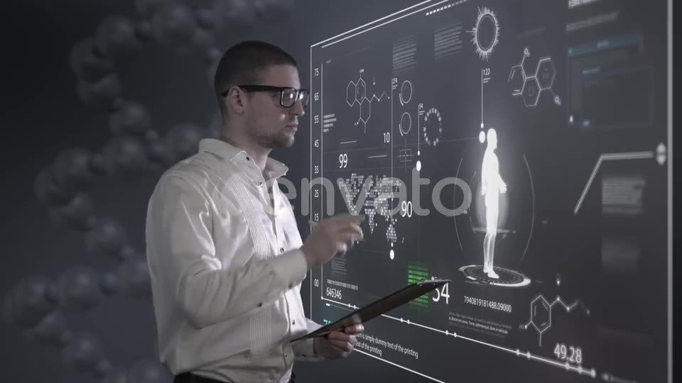 The Man and the Scientist Panel with Holograms Videohive 21621774 Motion Graphics Image 2