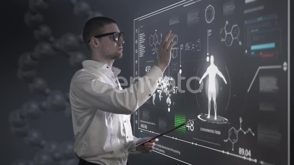The Man and the Scientist Panel with Holograms Videohive 21621774 Motion Graphics Image 7