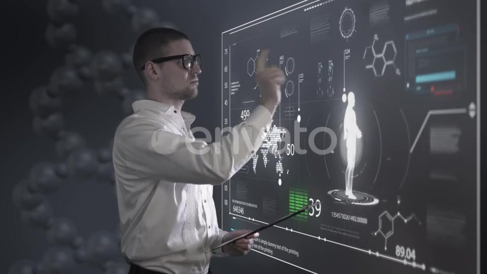 The Man and the Scientist Panel with Holograms Videohive 21621774 Motion Graphics Image 8