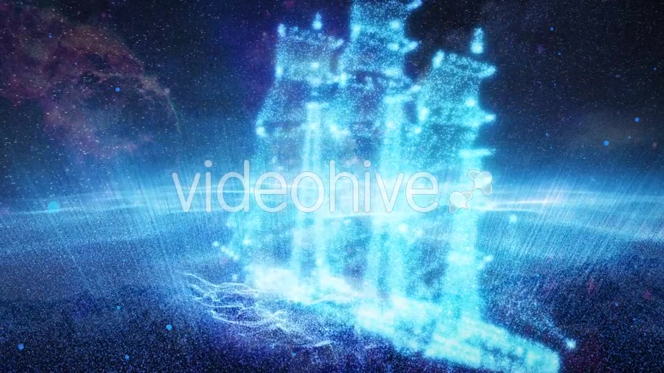 The Particle Ship Sails In The Galaxy Nebula Videohive 19543231 Motion Graphics Image 3