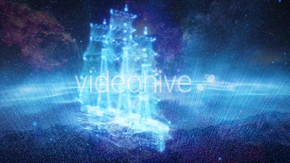 The Particle Ship Sails In The Galaxy Nebula Videohive 19543231 Motion Graphics Image 5