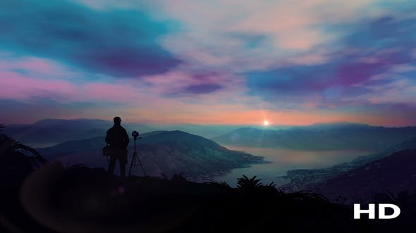 The Photographer Shoots A Fantastic Dawn In The Mountains - 20547047 Download Videohive