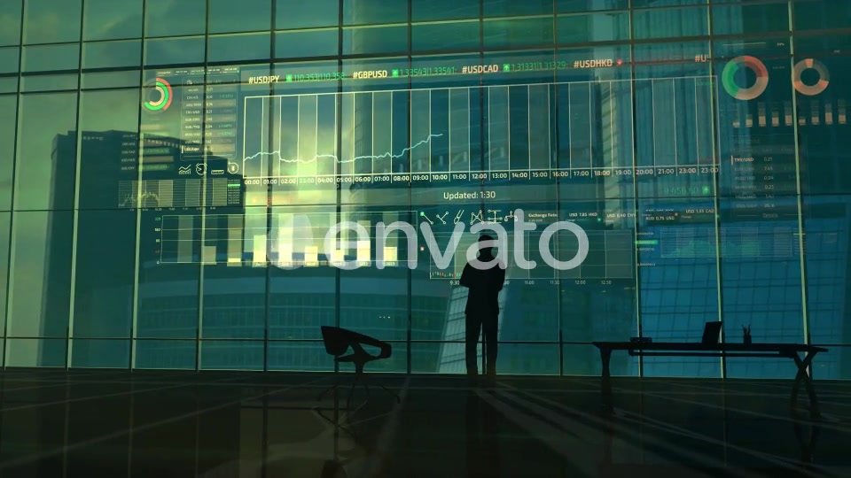 The Trader Considers The Data From The Exchange HD Videohive 22811927 Motion Graphics Image 6