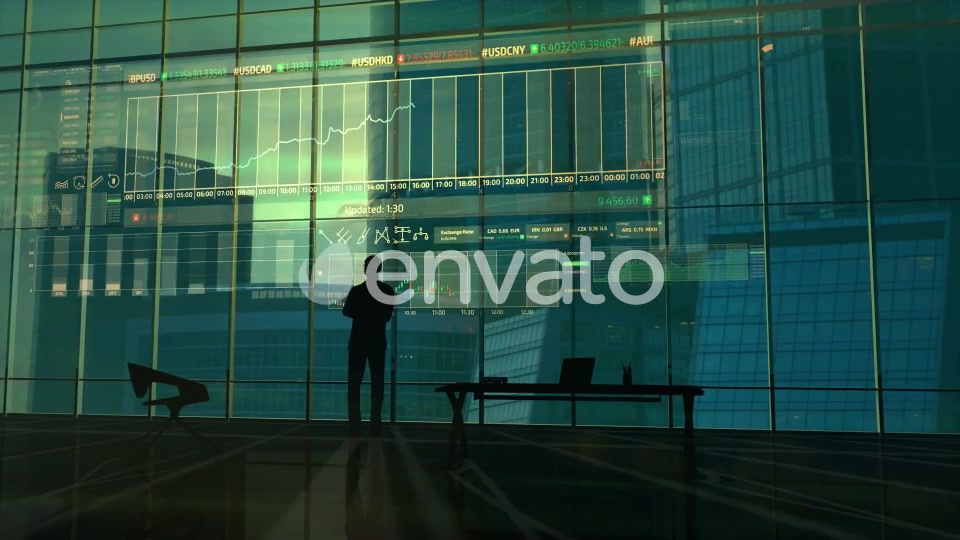 The Trader Considers The Data From The Exchange HD Videohive 22811927 Motion Graphics Image 8