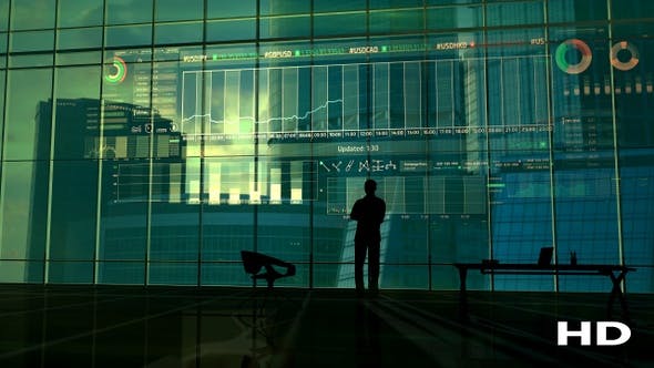 The Trader Considers The Data From The Exchange HD - Videohive 22811927 Download