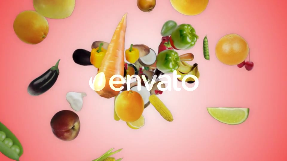 Three Falling Fruits and Vegetables, with Alpha Matte (3 Videos) Videohive 22095612 Motion Graphics Image 6