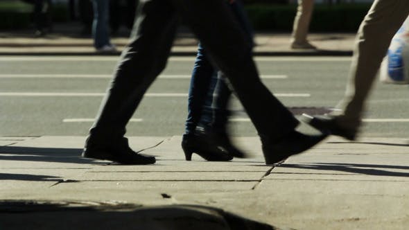 Time Lapse Of Pedestrians On A Sidewalk  - Videohive Download 4497575