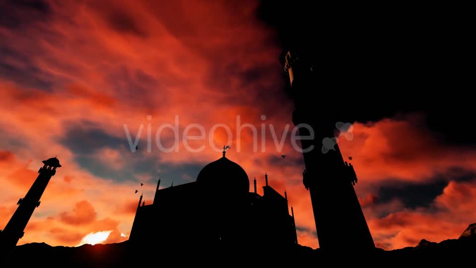 Time lapse Sunset Sky and Taj Mahal Videohive 19478172 Motion Graphics Image 1