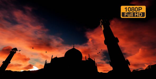 Time lapse Sunset Sky and Taj Mahal - 19478172 Videohive Download