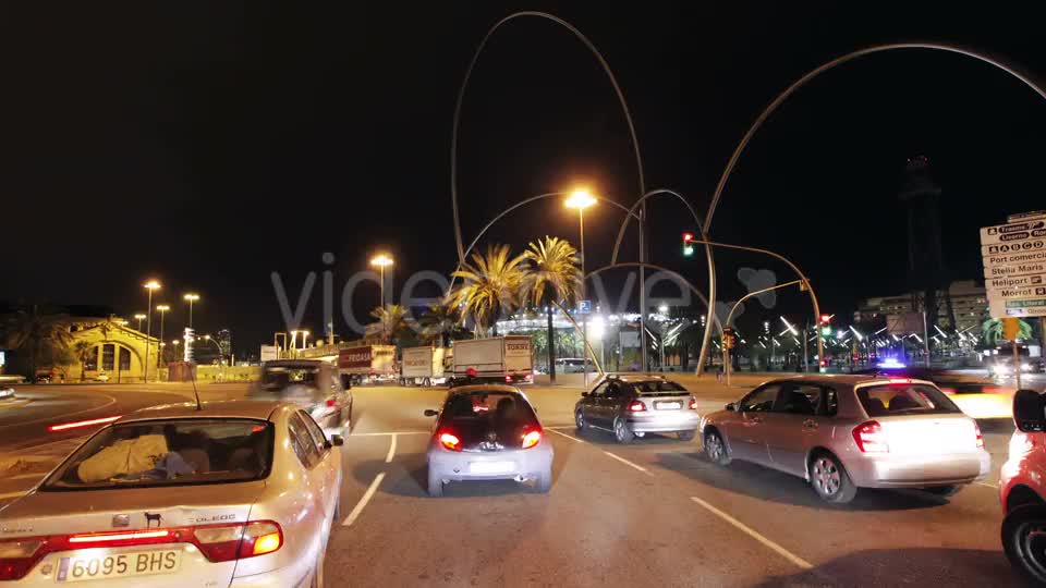 Timelapse Of Driving Around Barcelona At Night With The City Lights And Traffic 3  Videohive 10970771 Stock Footage Image 1