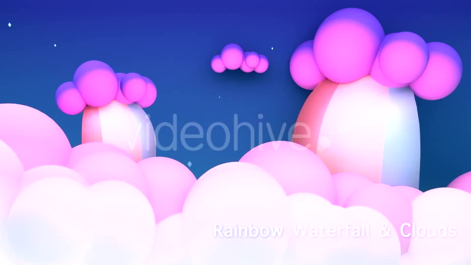 Toon Rainbow Waterfall And Clouds Background Videohive 17030513 Motion Graphics Image 2