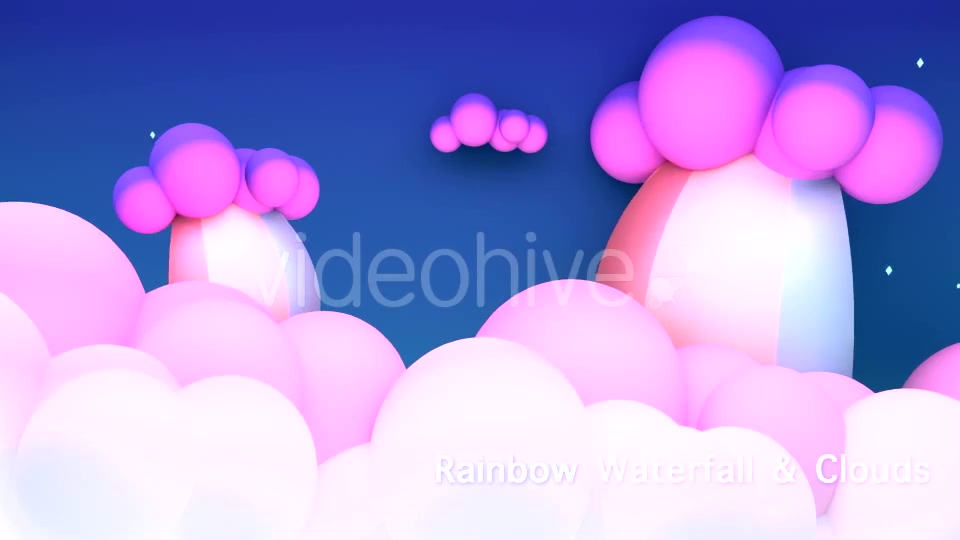 Toon Rainbow Waterfall And Clouds Background Videohive 17030513 Motion Graphics Image 3