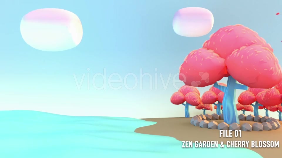 Toon Zen Garden And Cherry Blossom Videohive 16587149 Motion Graphics Image 5