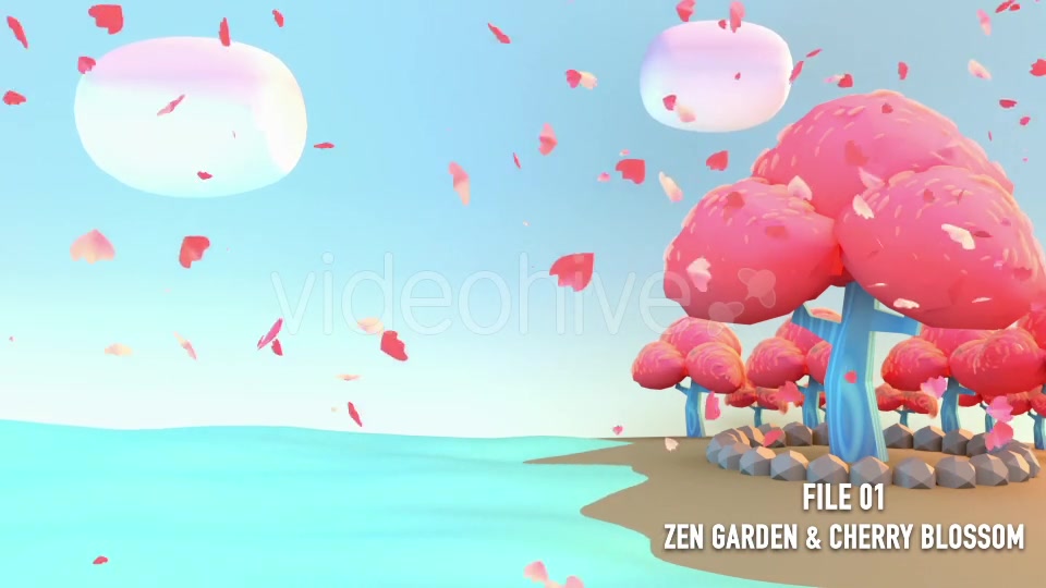 Toon Zen Garden And Cherry Blossom Videohive 16587149 Motion Graphics Image 6