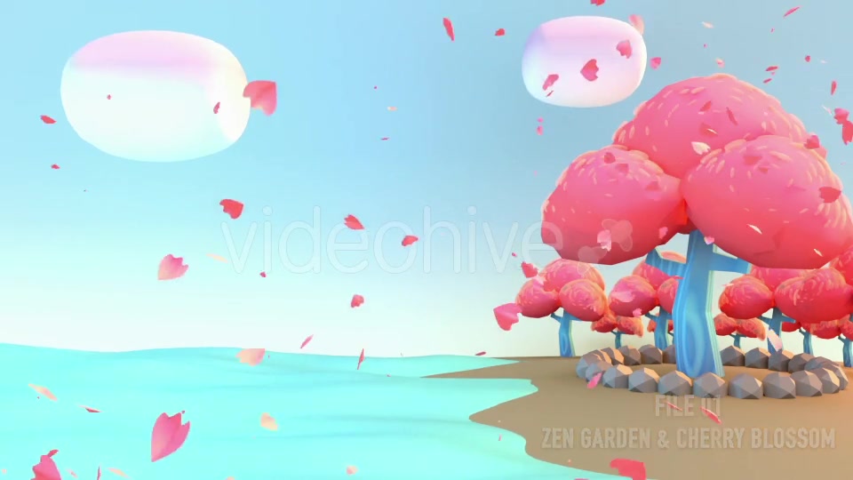 Toon Zen Garden And Cherry Blossom Videohive 16587149 Motion Graphics Image 7