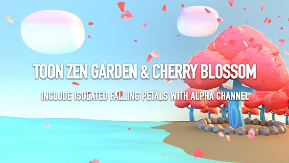 Toon Zen Garden And Cherry Blossom - Videohive Download 16587149