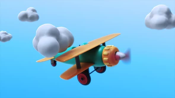 Toy Plane Flying 02 Loop - Download Videohive 22839893